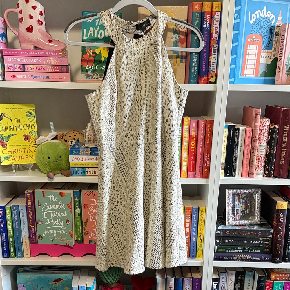 Fable Chic Sleeveless Halter Lace Dress